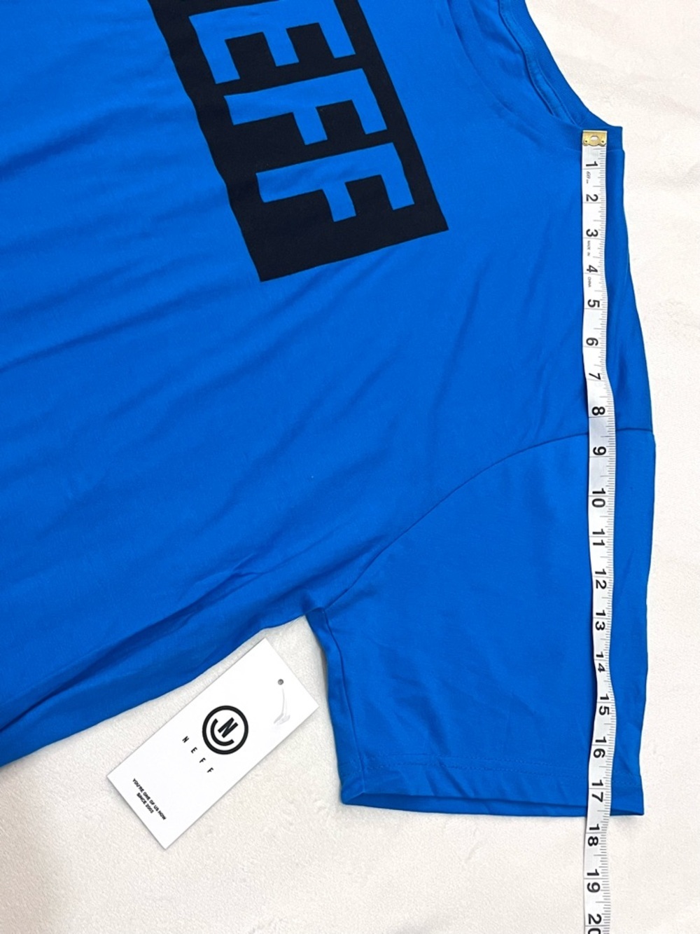 Neff Men's Graphic Logo Short Sleeve Tee in Bright Blue with Black Box T-shirt - Picture 8 of 16